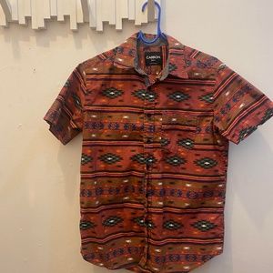 Geometric Tribal Print Button-Down